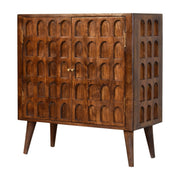 Carved Arch Motif Wooden Cabinet